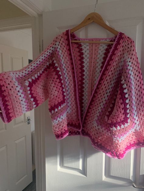 Two Granny Square Cardigan, Big Granny Square Sweater, Square Sweater Crochet, Granny Square Crochet Sweater, Granny Hexagon Cardigan, Crochet Granny Square Sweater, Granny Square Crochet Cardigan, Crochet Granny Square Cardigan, Cardigan Granny Square