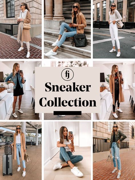 A roundup of my 2021 fashion sneaker collection including designer sneakers, all white sneakers, and sneakers under $100. white sneakers, all white sneakers, womens sneakers, womens sneaker outfits, white sneaker outfits, womens white sneaker outfits, womens jeans and sneakers outfit, Michael Kors Sneakers Outfit Casual, Michael Kors Sneakers Outfit, Sneakers Under 100, Fancy Sneakers, White Shoes Outfit, Plain White Sneakers, Tall Boots Black, Sneakers Veja, Heels Winter