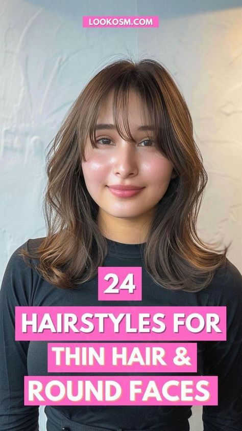 Brown Hair Round Face Haircut, Layered Hair Long Bob, Hair Cut For Round Face Shape Girl Wavy, Haircuts For Big Cheeks, Medium Hair For Chubby Faces, Haïr Style For Chubby Face, Haircuts Round Face Medium, Haircut Oval Face Woman, Haircut For Round Face Short Hair