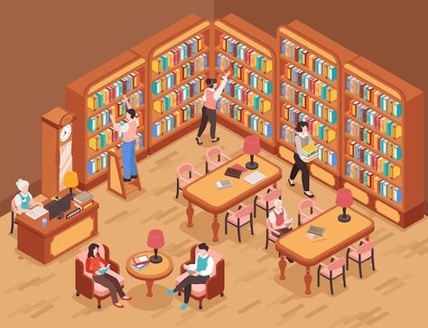 Library Room Drawing, Library Illustration Art, Background With Books, School Computer Lab Design, Computer Lab Design, Library Pics, Library Illustration, School Computer Lab, Library Drawing