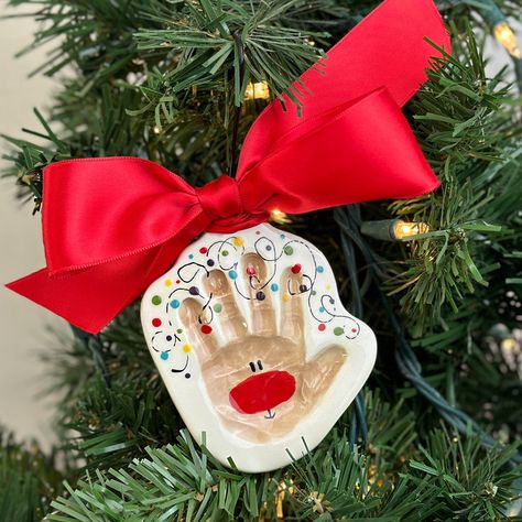 Reindeer Clay Ornament – Prints & Clay Reindeer Ornaments Handprint, Kid Clay Christmas Ornaments, Hand Print Clay Ornaments, Reindeer Clay Ornaments, Toddler Clay Ornaments, Santa Hand Print Ornament, Baby Hand Ornament, Painted Handprint Ornaments, Salt Dough Hand Ornaments