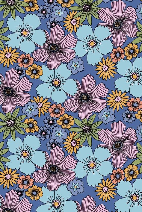 Abstract Vintage Patterns, All Over Floral Print Pattern, Floral Print Design Pattern, Prints And Patterns Fashion, Retro Prints And Patterns, Vintage Pattern Wallpaper, Flowers Pattern Design, Flower Pattern Print, Floral Design Pattern