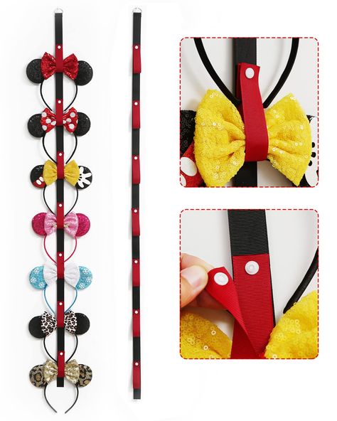 Headband Hanger, Closet Storage Accessories, Headband Display, Headpiece Accessories, Hanger Organizer, Types Of Hats, Headband Holder, Headpiece Hairstyles, Mouse Ears Headband