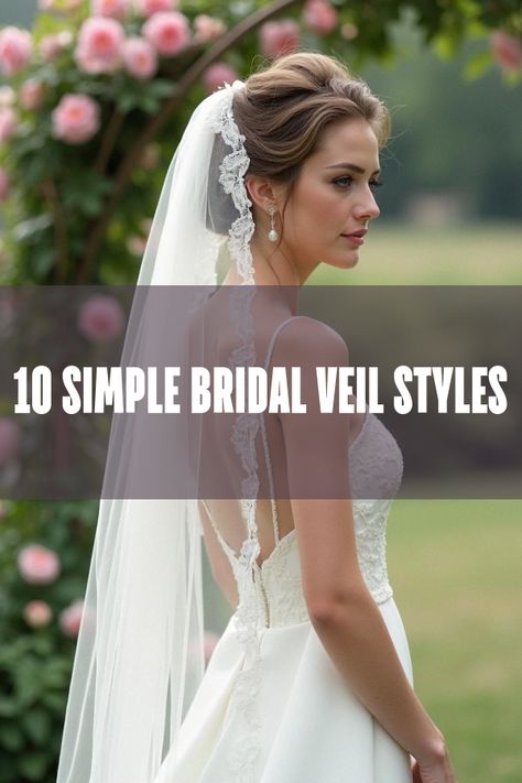 Did you know that the simple bridal veil can transform your entire wedding look? Discover elegant styles that blend timeless charm with modern flair. Explore breathtaking photo inspirations and find the perfect veil to match your dream gown. Dive into the world of wedding magic and let your big day be unforgettable with the veil that speaks to your heart. Your perfect bridal accessory is just a click away! Shorter Wedding Veils, Finger Tip Veils Bridal, Wedding Veil Mantilla, Romantic Bridal Hair With Veil, Wedding Veils Cathedral, Veil Over Updo, Fun Bridal Accessories, Wedding Updo With Cathedral Veil, Wedding Updo With Veil On Top