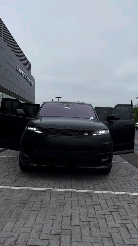 Range Rover Sport First Edition Matte Black 🖤🦇 - #rangerover #rangeroversport #NewRangeRover #firstedition #newcars #summerfun #SUV #England - 🎥:... | By Ladieslovelandrover | Facebook All Black Range Rover, Matte Black Range Rover, Range Rover Sport Black, Matte Black House, Black Range Rover, New Range Rover Sport, Range Rover Interior, Suv Range Rover, Dream Cars Range Rovers