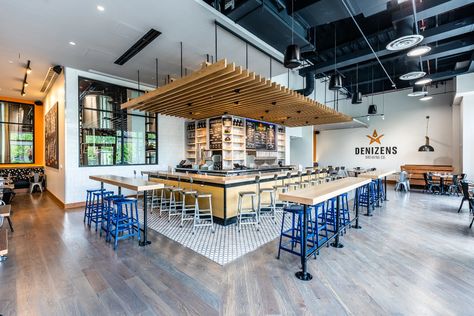 Denizens Brewing Co. Opens Production Facility and Taproom in Riverdale - Eater DC Taproom Design, Taproom Ideas, Brewery Interior, Brewery Design, Pub Design, American Beer, Brew Pub, Bar Design Restaurant, How To Make Beer