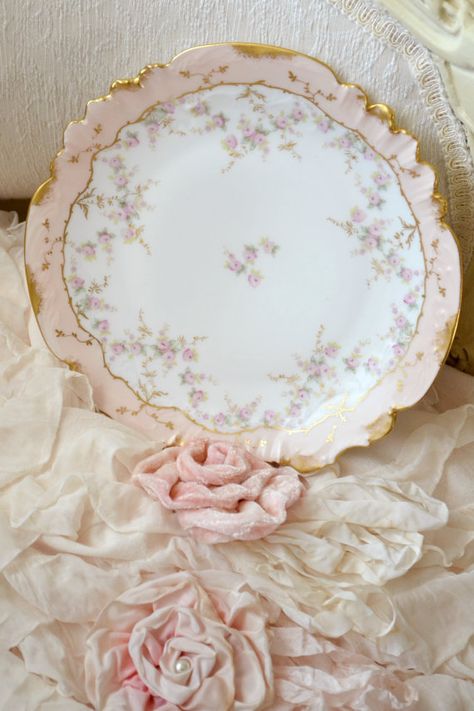 Gorgeous Antique Elite Limoges Pale Pink by Jenneliserose Porcelain Dishes, Pink Porcelain, Limoges China, Pretty China, World Decor, Pretty Plates, Porcelain Plate, Beautiful Plates, Antique China