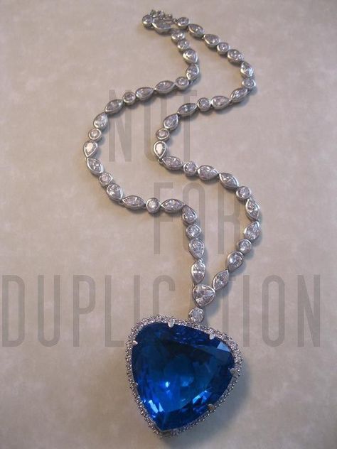 Titanic "Heart of the Ocean" Necklace...*Hand Fabrication of Fine Jewelry* | RPF Costume and Prop Maker Community The Heart Of The Ocean Necklace, Heart Of Ocean Necklace, Titanic Heart Of The Ocean Necklace, Titanic Necklace, Heart Of The Ocean Necklace, The Heart Of The Ocean, Blue Heart Necklace, Blue Diamond Necklace, Heart Of The Ocean