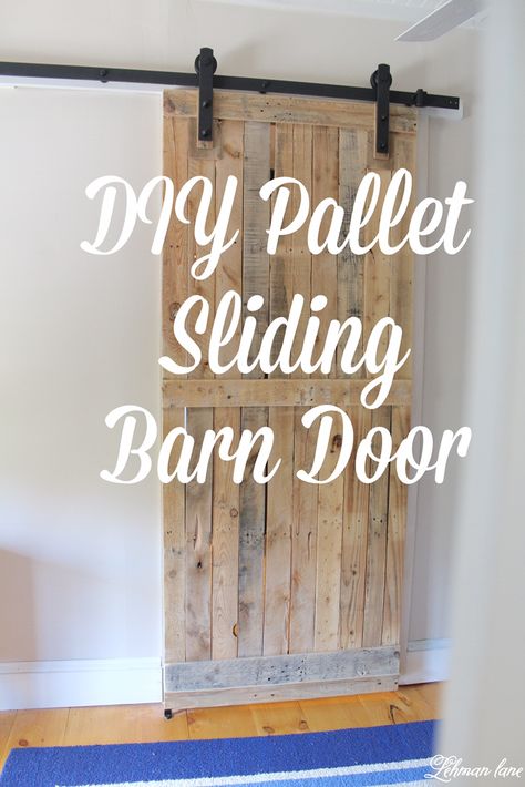 Barn Door Diy, Pallet Door, Pallet Barn, Door Diy, Diy Barn Door, Diy Holz, Doors And Hardware, Sliding Barn Door Hardware, Wood Pallet Projects