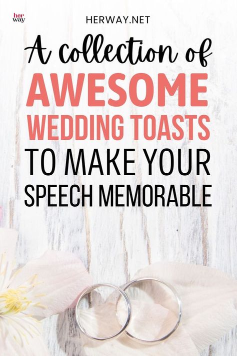 You want to give an unforgettable wedding speech but you need some inspiration? Check out this collection of wedding toast examples! Wedding Toast From Mom, Bride Wedding Speech Examples, Marriage Advice For Wedding Speech, Funny Things To Say In A Wedding Speech, Thank You Speech From Bride And Groom Wedding Toasts, Simple Wedding Toasts, Toast To Parents At Wedding, Wedding Speech Ending, Wedding Toasts From Mother