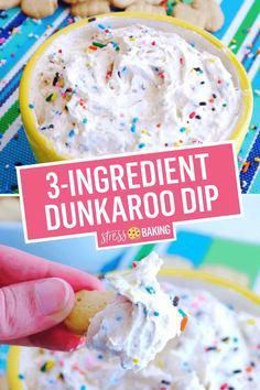 #TheUltimateTartarSauce 3 Ingredient Dunkaroo Dip, How To Make Dunkaroo Dip, Dips Dessert Easy, Easy Dunkaroo Dip, Easy 3 Ingredient Meals, Diy Dunkaroo Dip, Football Party Foods Desserts, Simple Dessert Dips, Dip For Nilla Wafers