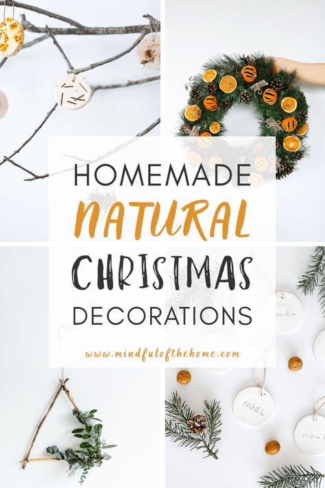 Diy Natural Christmas Decorations, Sustainable Christmas Decorations, Natural Christmas Decorations, Natural Christmas Wreaths, Navidad Natural, Natural Christmas Tree, Zero Waste Christmas, Natural Ornaments, Crafts By Season