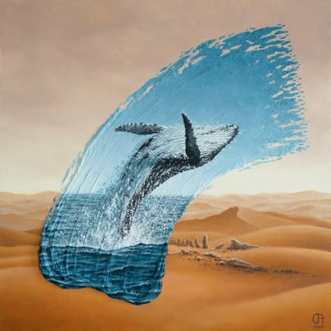 Breach Surrealism Painting, Nature Art Painting, Humpback Whale, Beginner Painting, Amazing Art Painting, Art Inspiration Painting, Painting Inspo, Painting Art Projects, Diy Art Painting