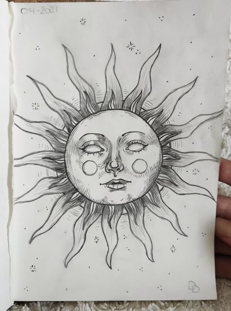 Cute Hard Drawings, Drawing A Sun, Cool Sun Drawings, How To Draw Sun, How To Draw A Sun, Hard Art Drawings, Hard Drawing Ideas Sketch, Sun Drawing Aesthetic, Sun Art Drawing