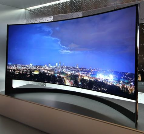 Huge Tv, Curved Tvs, Future Gadgets, Big Screen Tv, Big Tv, Samsung Tvs, Cinema Room, Futuristic Technology, Home Cinemas