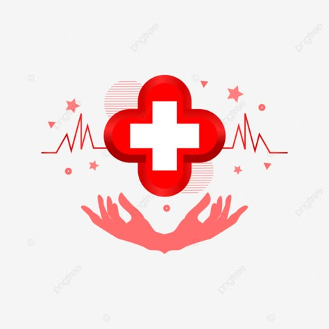 Hospital Symbol Design, Nurse Symbol Design, Health Care Poster Design, Red Cross Drawing, Health Care Logos, Logo Pmr, Health Logo Ideas, Poster Pmr, Health Care Illustration