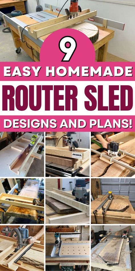 Improve your woodworking projects with these easy DIY router sleds. Perfect for any woodworker. Plunge Router Projects, Router Sled How To Make, Diy Router Jig, Diy Router Sled, Router Sleds, Wood Router Projects, Woodworking Jigs Homemade, Wood Workshop Ideas, Diy Woodworking Jigs