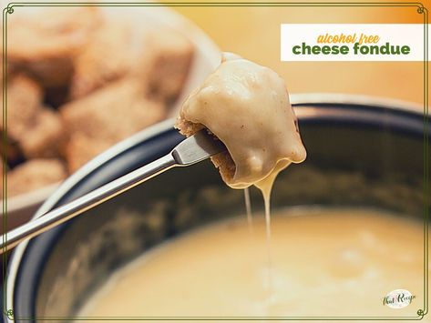 Alcohol Free Cheese Fondue Peach Bread Pudding, Cheese Fondue Recipe Easy, Best Cheese Fondue, Easy Cheese Fondue, Fondue Dippers, Fondue Ideas, Ramos Gin Fizz, Fondue Recipes Cheese, Fondue Recipe