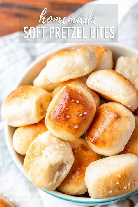 Homemade soft pretzel bites are easy to make and the perfect salty snack. Just as good as Pretzel Maker and you can enjoy them at home! #softpretzel #appetizer Pretzel Maker, Homemade Soft Pretzel Bites, Soft Pretzel Bites, Pretzel Bites Recipes, What Is Healthy Food, Homemade Pretzels, Homemade Soft Pretzels, Soft Pretzel, Snacks To Make