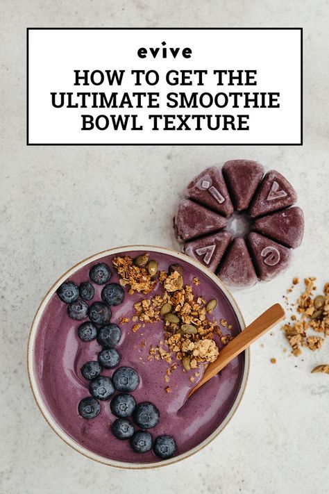 ⭐ Pro Tip: Blend your Evive smoothie cubes with only a splash of plant-based milk and adjust as you go! Bowl Texture, Thick Smoothie Bowl, Smoothie Cubes, Thick Smoothie, Plant Based Recipes Easy, Berries Recipes, Coffee Ice Cream, Meal Delivery Service, Vegan Smoothies