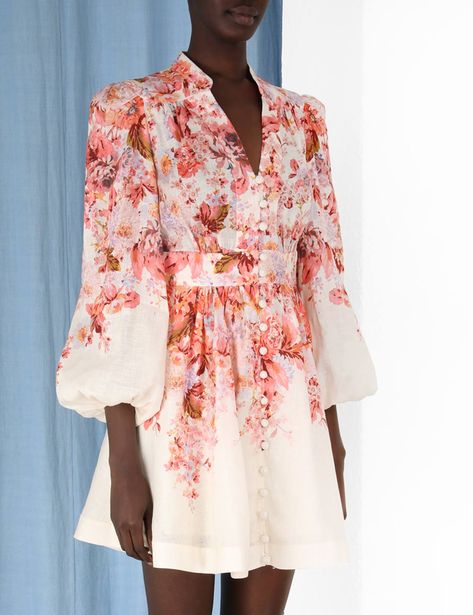 Zimmerman Dress Outfit, Zimmerman Short Dress, Zimmermann Mini Dress, Net A Porter Zimmermann, Zimmerman Floral Applique Dress, Pink Zimmermann Dress, Zimmerman Dress, Plunge Mini Dress, Exaggerated Sleeves