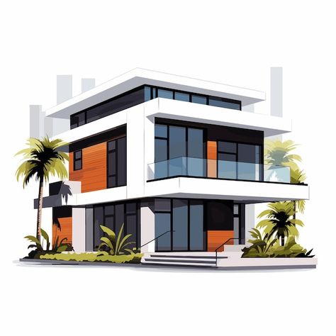 Vector exterior of the residential house... | Premium Vector #Freepik #vector #house-illustration #house-outside #suburban #villa Modern House Illustration, Mansion Illustration, Villa Illustration, House Vector Illustration, Beard Wallpaper, Architecture Vector, House Design Drawing, Home Vector, Illustration House