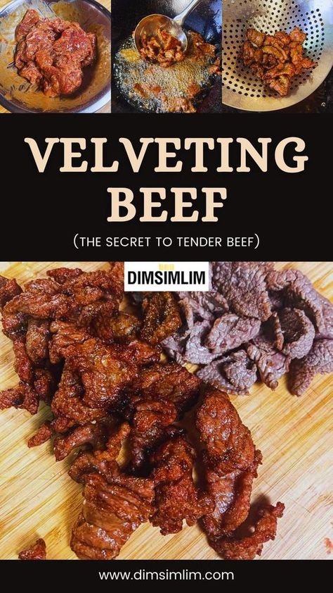 Tenderize Beef With Baking Soda, Velvet Meat With Baking Soda, Velveting Meat Chinese, Baking Soda Meat Tenderizer, How To Velvet Beef For Stir Fry, How To Make Beef Tender, Velveting Beef With Baking Soda, Tender Beef Recipes, Tenderizing Beef With Baking Soda