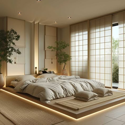 17+ Transformative Japanese Bedroom Interior Ideas for a Serene Escape • 333+ Inspiring Lifestyle Ideas Japanese Zen Bedroom Ideas, Japandi Design Interior, Master Bedrooms Japanese, Japan Bedroom Japanese Style, Traditional Japanese Bedroom Aesthetic, Japanese Style Bedroom Zen, Bedroom Japanese Style, Modern Japanese Bedroom, Japanese Architecture Bedroom