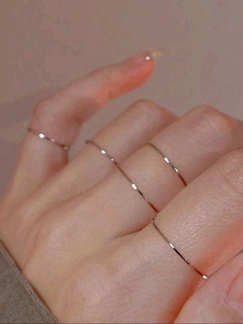 Simplistic Jewelry, Stackable Ring Sets, Simple Band, Plain Bands, Knuckle Rings, Classy Jewelry, Jewelry Lookbook, Watches Women Fashion, Fancy Jewelry