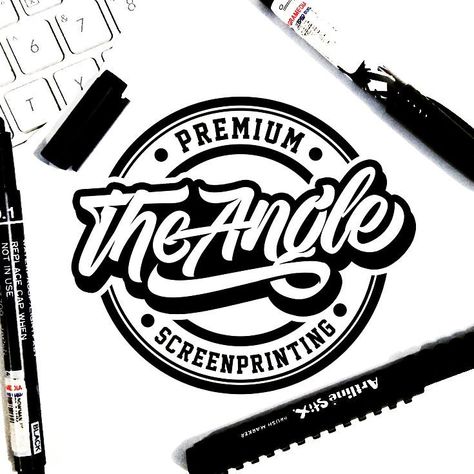 853 Me gusta, 10 comentarios - Ratno Galih R. Hadiwidjojo (@r_ozelart) en Instagram: "Lettering logo for @theangle_screenprinting , follow them they have many cool stuff & projects🔥🔥 .…" Letras Cool, Typography Drawing, Hand Lettering Logo, Business Fonts, Logo Desing, Vintage Logos, Alfabet Letters, Restaurant Logo, Graphic Design Fonts