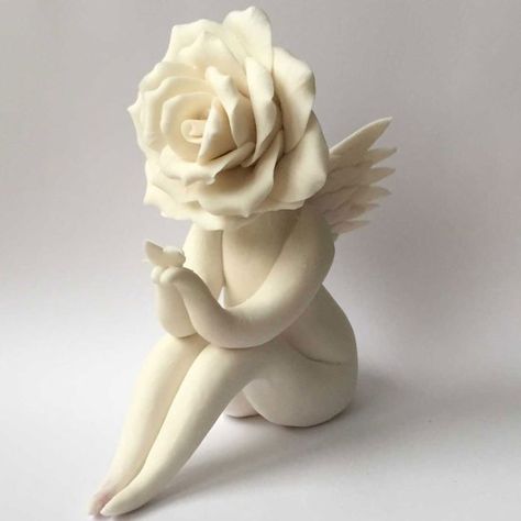 Rose Sculpture to buy online - Flower People by Carolyn Clayton Flower Person, Ceramic Sculpture Artists, Angel Sculpture Art, Rose Sculpture, House Design Interior, Sculpture Art Clay, House Design Pictures, Unique Pottery, Flower Sculptures