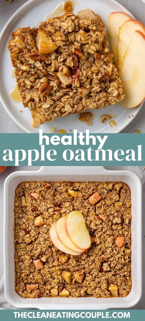 This Healthy Baked Oatmeal is perfect for breakfast! Learn how to make the best baked apple oatmeal that is easy to make and delicious! Apple Baked Oatmeal, Baked Apple Oatmeal, Wholesome Breakfast, Baked Oatmeal Healthy, Cozy Breakfast, Apple Oatmeal, Baked Oatmeal Recipes, Healthy Baked, Lost 100 Pounds