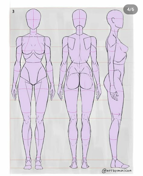 Back Reference Female Photo Drawing, Drawing Body References Character Design, Human Proportions Reference, Female Proportions Drawing Reference, Body Anatomy Reference Female, Turn Around Female Anatomy, Female Anatomy Back View Drawing, Backwards Drawing Reference, Female Proportions Drawing