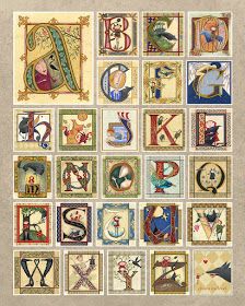 chum.mcleod: alphabet poster Illustrated Manuscript, Illumination Art, Valley Road, Beautiful Calligraphy, Calligraphy Alphabet, Medieval Manuscript, Alphabet Art, Illuminated Letters, Alphabet Design