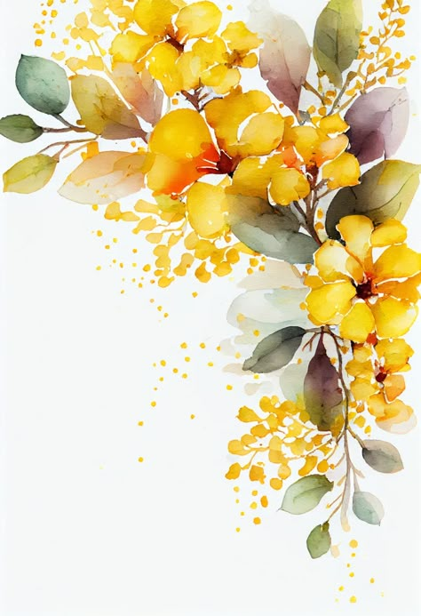 Free Watercolor Yellow Flower Background Yellow Flowers Illustration, Yellow Flowers Watercolor, Flower Abstract Illustration, Flower Drawing Background, Yellow Flowers Drawing, Flower Painting Tulip, Yellow Floral Background, Yellow Flower Background, Watercolor Flowers Background