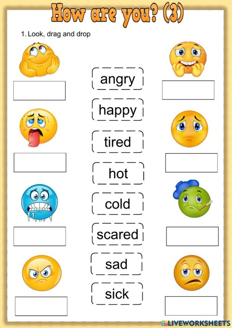 Emotions Worksheets For Kindergarten, Am Is Are Worksheets For Kids, My Self Worksheets For Kids, Emotion Worksheets For Kids, Feelings Worksheet Preschool, Emotions Worksheet Preschool, Feelings Worksheets For Kids, Feeling Worksheet, Feeling For Kids