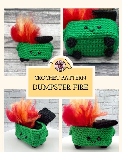 It’s a #dumpsterfire sort of day! Check out this #amigurumi at my Etsy shop! #hoorayitscrochet Ornament Crochet Pattern, Crochet Terminology, Ornament Crochet, Fire Pattern, American Crochet, Easy Crochet Stitches, Dumpster Fire, Fun Crochet Projects, Diy Crochet Projects