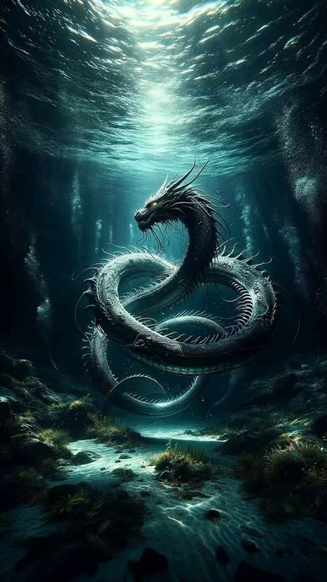 Mythical Water Creatures, Tato Phoenix, Elemental Dragons, Dragon Artwork Fantasy, Dragon Illustration, Fantasy Beasts, Dragon Pictures, Water Art, Dragon Artwork