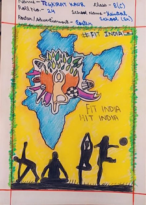 Our school joined the celebration of the 2nd edition of Fit India School Week in December 2020 to encourage students to adopt physical activities and sports in their day to day life. Apart from this, a Poster-making and Advertisement-making competition was organized for classes 6 to 8 on topics - 'Hum Fit Toh India Fit' and 'New India Fit India'. #KaintalSchool #ICSESchoolInPatiala #FitIndiaMovement #PosterMaking #AdvertisementMaking #FitIndia #LearnToLead Fit India Poster Drawing Competition, Independence Day Drawing, India Poster, Drawing Competition, School Week, India School, Poster Drawing, Art Competitions, Creative Posters