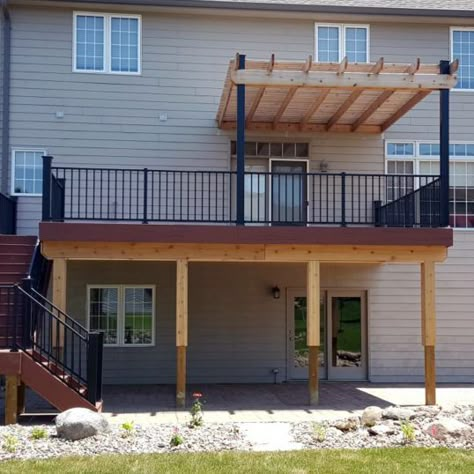 Deck Ideas For Small Backyards, Deck Ideas On A Budget, Ideas For Small Backyards, Backyard Deck Ideas, Small Backyard Decks, Two Level Deck, High Deck, Deck Addition, Second Story Deck