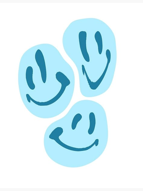 "BLUE SMILES " Poster by oliviajin1223 | Redbubble Blue Pics For Wall Collage, Preppy Aesthetic Wallpaper Quotes, Graphic Blue Wallpaper, Aesthetic Posters Wall Decor Blue, Preppy Pictures For Wall Collage Blue, Aesthetic Blue Poster Prints, Blue Aesthetic Decorations, Blue Aesthetic Posters For Bedroom, Blue Art Prints For Walls