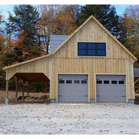 Prefab Two Car Garages - Custom Barns and Buildings - The Carriage Shed Garage Building Plans, Barn Garage Plans, Barn Style Garage, Prefab Garages, Garage Plans With Loft, Pole Barn Garage, Garage Designs, Carriage House Garage, Garage Guest House