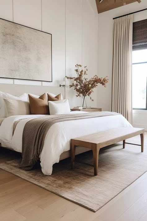 20 Organic Modern Bedroom Ideas That Wow Organic Contemporary Bedroom, Organic Modern Bedroom Inspiration, Minimalist Bedroom Decor Ideas, Modern Organic Bedroom, Organic Modern Bedroom, Modern Organic Home, Organic Bedroom, Tranquil Bedroom, Casa Country