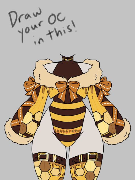 Halloween Bases Drawing, Full Body Male Drawing Base, Bee Girl Character Design, Minecraft Outfit Base, Halloween Drawing Base, Minecraft Outfit Ideas, Halloween Base Drawing, Ghost Vtuber, Draw Ur Oc In This Outfit