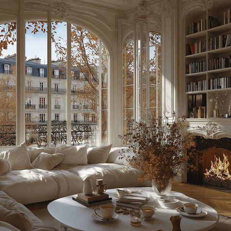 Sandra Ohlendorf | ai interior designer | Artificial Intelligence Design by @lifetime_interior_design . . . #paris #french #livingroom #design #living #fireplace #frankreich #cozy… | Instagram Oxford Apartment Aesthetic, Classic French Apartment, Contemporary European Interior Design, Upper East Side Living Room, Parisian Apartment Aesthetic Living Room, European Flat Interior Design, Parisian House Interior, Parisian Houses Interior, French Apartment Aesthetic