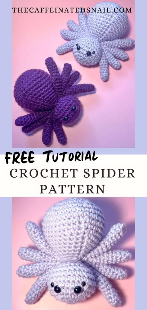 My Free Crochet Spider Pattern is easy to make and perfect for those spooky Halloween decorations! This crochet spider has 8 legs and looks like an actual spider without any of the creepy crawly! Free crochet spider pattern for Halloween! #freecrochetpatterns #crochethalloweenpatterns #spookyseason Creepy Free Crochet Pattern, Crochet Spider Tutorial, Easy Crochet Spider, No Sew Spider Crochet Pattern Free, Cute Spider Crochet Pattern Free, Crochet Spiders Free Patterns, Crochet Tarantula Pattern Free, Spider Amigurumi Free Pattern, Free Spider Crochet Pattern