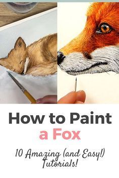 Fox Painting Tutorial, Fox Acrylic Painting Tutorial, How To Paint A Fox Acrylic, Watercolor Fox Tutorial, Fox Painting Easy, Fox Acrylic Painting, Fox Drawing Tutorial, Fox Drawing Easy, Fox Paintings