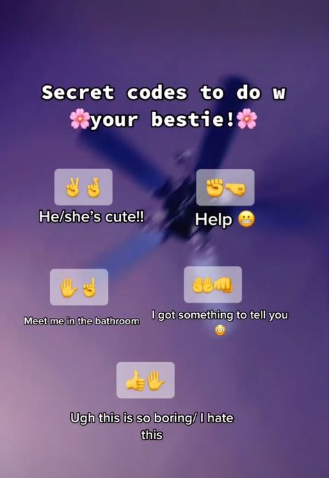 Class Codes For Friends, Emoji Codes For Friends, Secret Hand Codes For Best Friends, Friend Codes For School, Bff Hand Codes For School, Bff Codes With Hands, Hand Codes For Friends, Finger Codes For Besties, Secret Codes For Best Friends In School