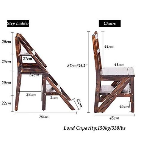 Wooden Step Ladder Chair, Library Chair Ladder, Folding Ladder Chair, Library Step Chair, Chair Step Stool, Library Ladder Chair, Ladder Chair Plans Diy Projects, Kitchen Ladder Ideas, Kitchen Step Ladder