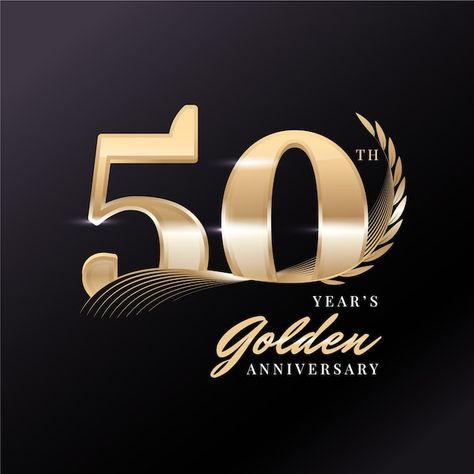 Free vector gradient golden anniversary ... | Free Vector #Freepik #freevector #anniversary-template #golden-anniversary #anniversary #anniversary-celebration 50 Years Celebration, Golden Jubilee Logo, 50 Anniversary Logo, Anniversary Template, Logo Design Inspiration Graphics, 50th Golden Anniversary, 50th Anniversary Logo, Happy 50th Anniversary, 50th Birthday Decorations